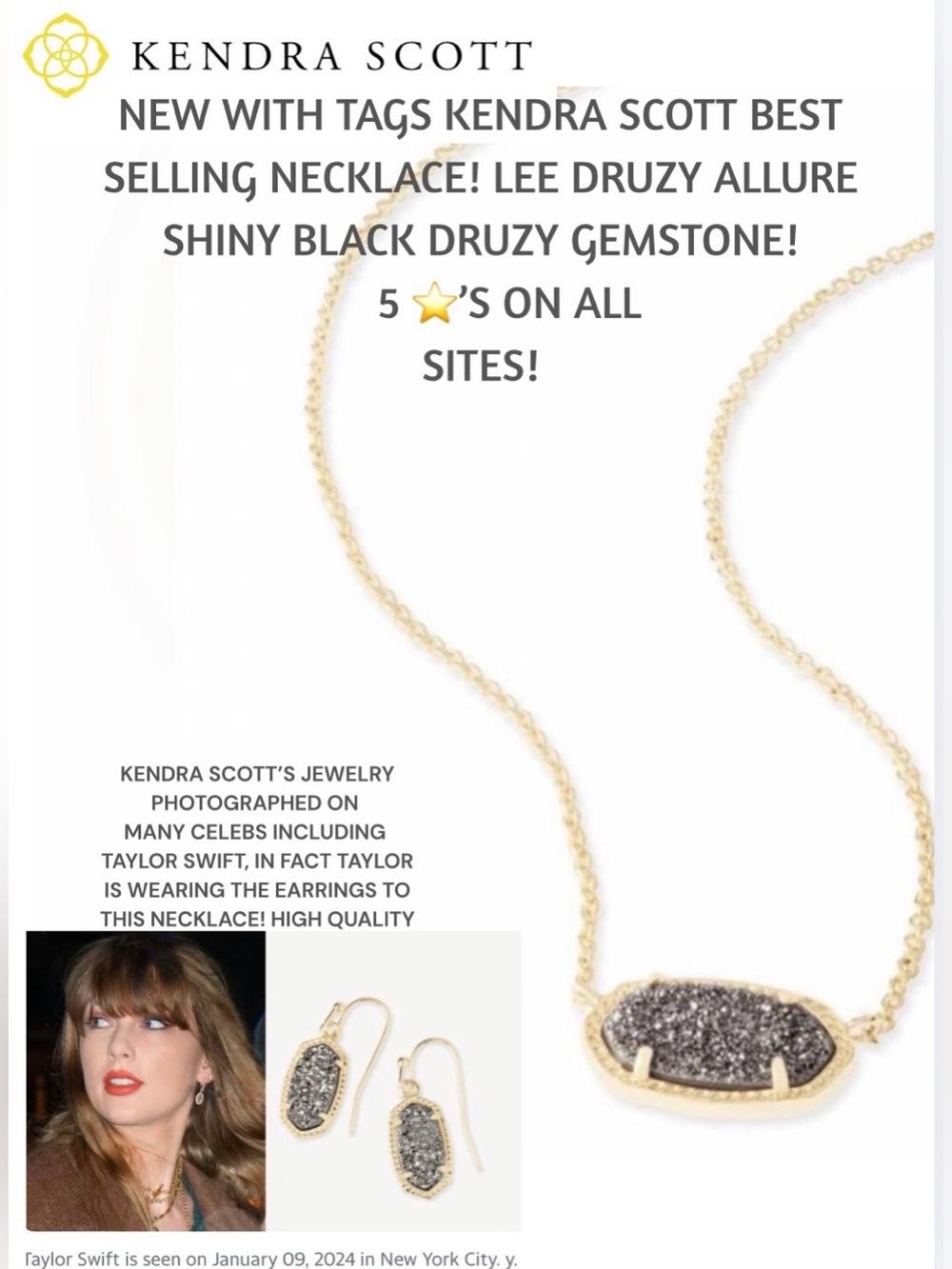 NWT! # 1 BEST SELLER! KENDRA SCOTT 2025 FAV ELISA NECKLACE! 14K GOLD! CELEB FAV!